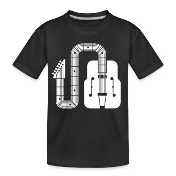 Abstract Shape Retro-Gitarre - Kinder Premium Bio T-Shirt - Schwarz - Vorne