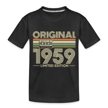 1959 Limited Edition Cassette - Kids' Premium Organic T-Shirt - black - Front