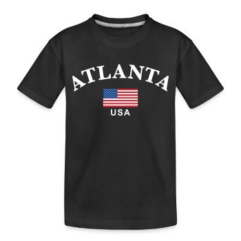 Atlanta, USA - Kinder Premium Bio T-Shirt - Schwarz - Vorne