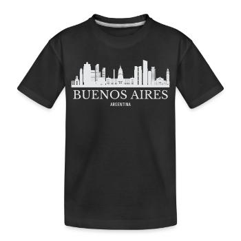 Buenos Aires Skyline, Buenos Aires Argentina - Kids' Premium Organic T-Shirt - black - Front