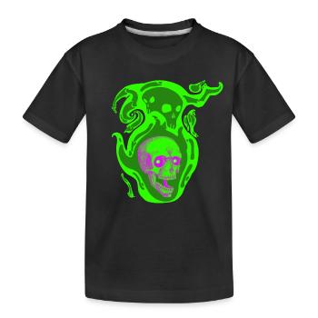 nebula skull - Kids' Premium Organic T-Shirt - black - Front