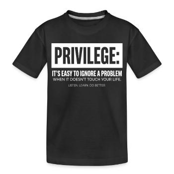 Déclaration de privilège Typographie Motif du texte - T-shirt bio Premium Enfant - noir - Devant