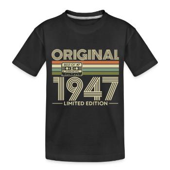 Original 1947 Limited Edition Retro - Kinder Premium Bio T-Shirt - Schwarz - Vorne