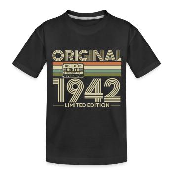 Original 1942 Limited Edition Retro - Kinder Premium Bio T-Shirt - Schwarz - Vorne
