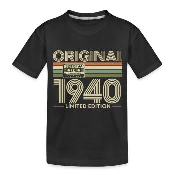 Originale Retro-Kassette von 1940 Limited - Kinder Premium Bio T-Shirt - Schwarz - Vorne