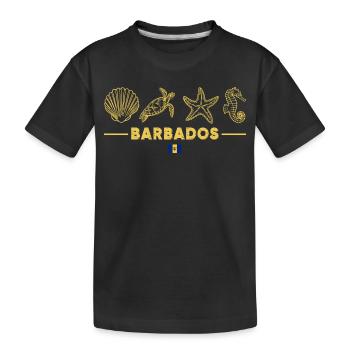 Barbados Strandmotive Gold - Kinder Premium Bio T-Shirt - Schwarz - Vorne
