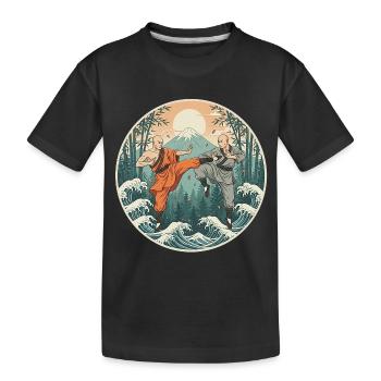 Arts martiaux de Kung Fu - T-shirt bio Premium Enfant - noir - Devant