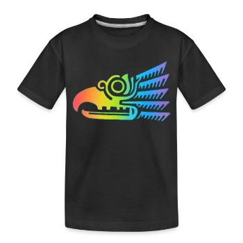 Mehrfarbiger Stammesvogelkopf - Kinder Premium Bio T-Shirt - Schwarz - Vorne