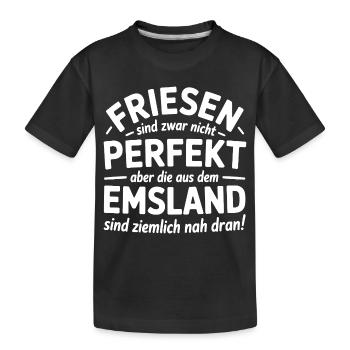 Friesen Emsland Friesland Sprüche Geschenk - Kinder Premium Bio T-Shirt - Schwarz - Vorne
