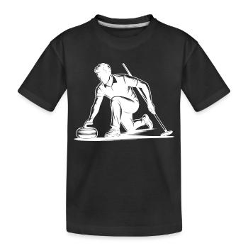 Silhouette d’action d’athlète Homme Curling - T-shirt bio Premium Enfant - noir - Devant