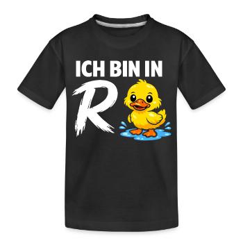 Rente Ente Ich Bin In Rente Geschenk - Kinder Premium Bio T-Shirt - Schwarz - Vorne