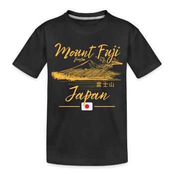 Conception de la mer ensoleillée du mont Fuji - T-shirt bio Premium Enfant - noir - Devant