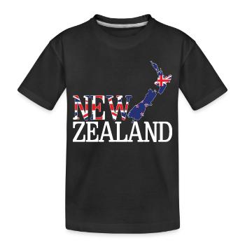 New Zealand Land Map - Kids' Premium Organic T-Shirt - black - Front