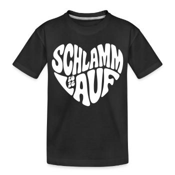 Course de boue 2026 - Forme de cœur - Course de boue 2026 - T-shirt bio Premium Enfant - noir - Devant
