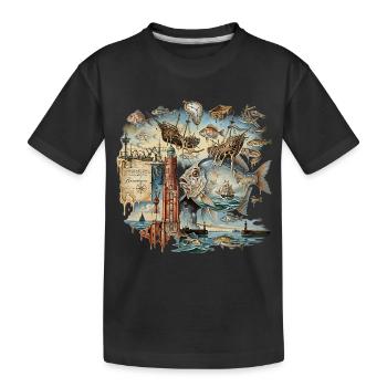 Art, navigation, marins, pêche de l’Allemagne du Nord - T-shirt bio Premium Enfant - noir - Devant