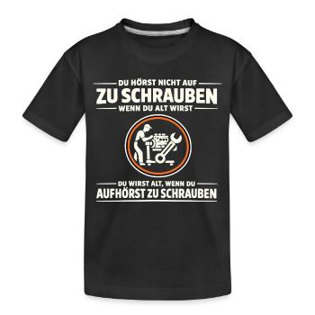 Le tournevis ne cesse de vieillir en disant - T-shirt bio Premium Enfant - noir - Devant