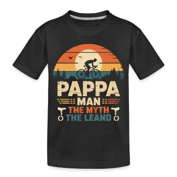 pappa cycliste la fégende vélo velo vélos - T-shirt bio Premium Enfant - noir - Devant