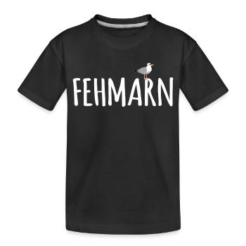 Fehmarn Möwe - Kinder Premium Bio T-Shirt - Schwarz - Vorne