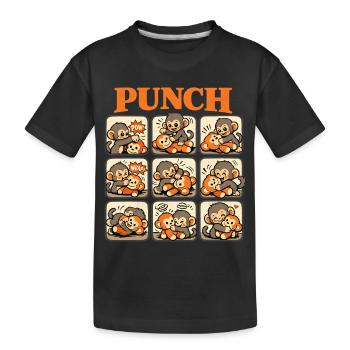 Affe Cooler Punch Süßer Baby Monkey - Kinder Premium Bio T-Shirt - Schwarz - Vorne