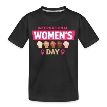 Internationaler Frauentag Frauenpower Geschenk - Kinder Premium Bio T-Shirt - Schwarz - Vorne