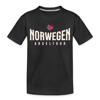 Voyage de pêche en Norvège - T-shirt bio Premium Enfant - noir - Devant