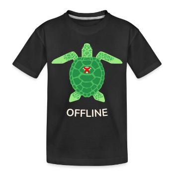 Offline Mode Turtle - Kids' Premium Organic T-Shirt - black - Front