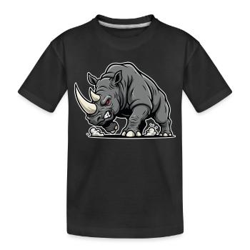 Rhinocéros Puissant Colère Logo Animal Sauvage - T-shirt bio Premium Enfant - noir - Devant