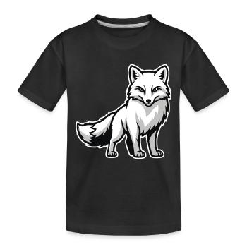 Arctic Fox Arctic White Animal Nature Logo - Kids' Premium Organic T-Shirt - black - Front