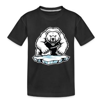 Ours Polaire Arctique Banquise Mascotte Bear - T-shirt bio Premium Enfant - noir - Devant
