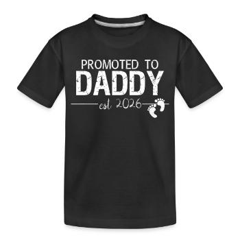 Promoted To Daddy 2026 New Dad Gift - Kids' Premium Organic T-Shirt - black - Front