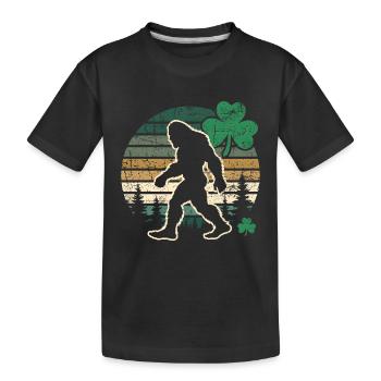 Big Foot St. Patrick's Day - Kids' Premium Organic T-Shirt - black - Front
