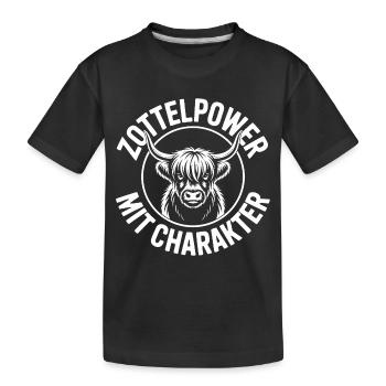Highlandrinder Highlands - Kinder Premium Bio T-Shirt - Schwarz - Vorne