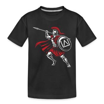 Spartan Spear Attack Mascot Spartan Spear - Kids' Premium Organic T-Shirt - black - Front