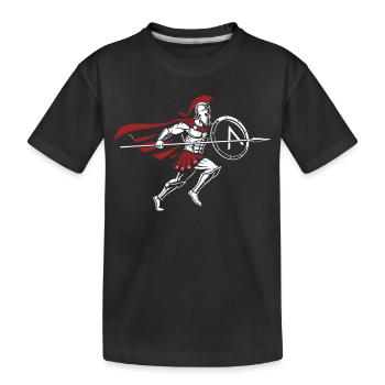 Spartan Warrior Charge Spartan Warrior Maskottchen - Kinder Premium Bio T-Shirt - Schwarz - Vorne