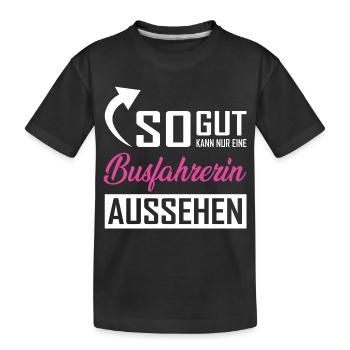 Seul un chauffeur de bus peut être aussi beau - T-shirt bio Premium Enfant - noir - Devant