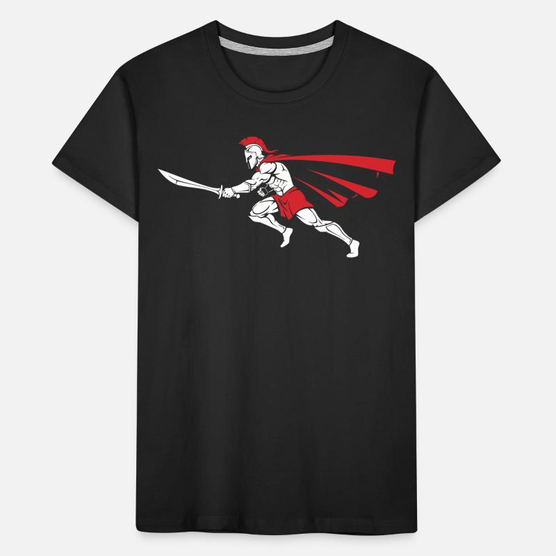 Spartiate Attaque Épée Mascotte Spartan Dash T-shirt bio Premium Enfant