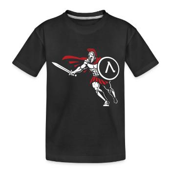 Spartan Attack Sword Shield Spartan Mascot - Kids' Premium Organic T-Shirt - black - Front