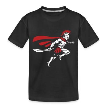 Spartan Sprint Sword Maskottchen Spartan Runner - Kinder Premium Bio T-Shirt - Schwarz - Vorne