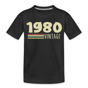 1980-Anniversary-1980-Retro-1980 - Kids' Premium Organic T-Shirt - black - Front