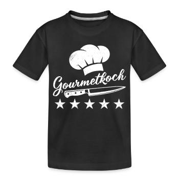 Chef GOURMET CHEF Vêtements de cuisine drôles - T-shirt bio Premium Enfant - noir - Devant