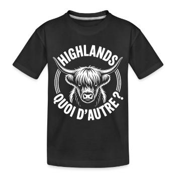 Schottische Highland-Kuh – Highland-Kuh - Kinder Premium Bio T-Shirt - Schwarz - Vorne