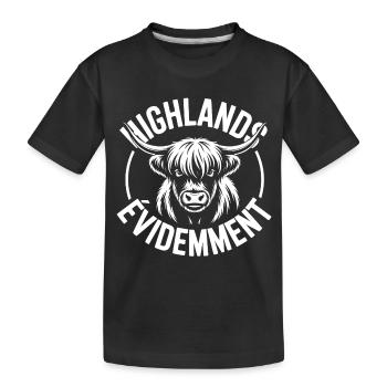 Highland cow logo - Kids' Premium Organic T-Shirt - black - Front