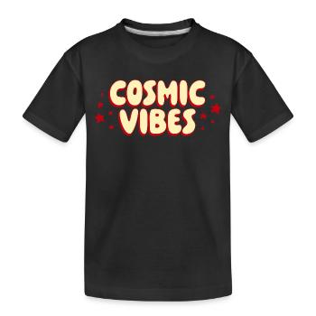 Kosmische Vibes Retro Shirt - Kinder Premium Bio T-Shirt - Schwarz - Vorne