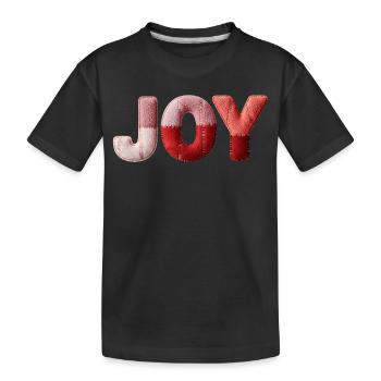 Patchwork Joy Joy and Happiness Design - Kids' Premium Organic T-Shirt - black - Front