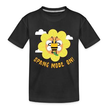 Spring Mode On – Cheerful Spring Motif - Kids' Premium Organic T-Shirt - black - Front
