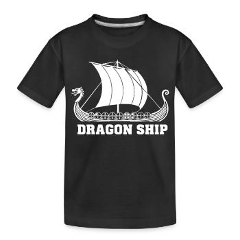 Drakkar Dragon Ship Viking Navire Nordique - T-shirt bio Premium Enfant - noir - Devant