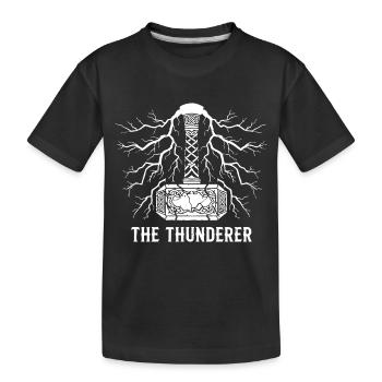 The Thunderer Thor's Hammer Mjölnir Lightning - Kids' Premium Organic T-Shirt - black - Front
