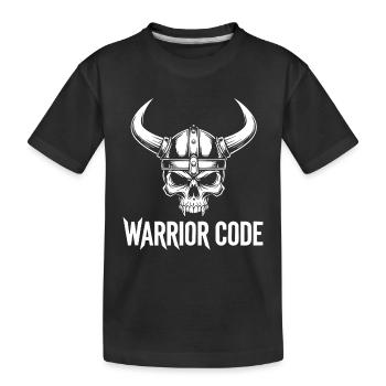 Warrior Code Skull Viking Norse Horned Helmet - Kids' Premium Organic T-Shirt - black - Front