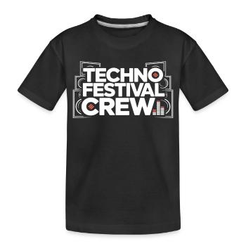 Techno Festival Crew – Techo Party Outfit - Kinder Premium Bio T-Shirt - Schwarz - Vorne