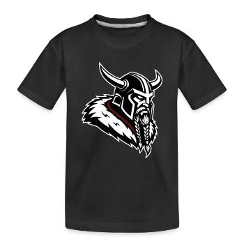 Wikinger-Eroberer, nordisches Maskottchenprofil Krieger - Kinder Premium Bio T-Shirt - Schwarz - Vorne